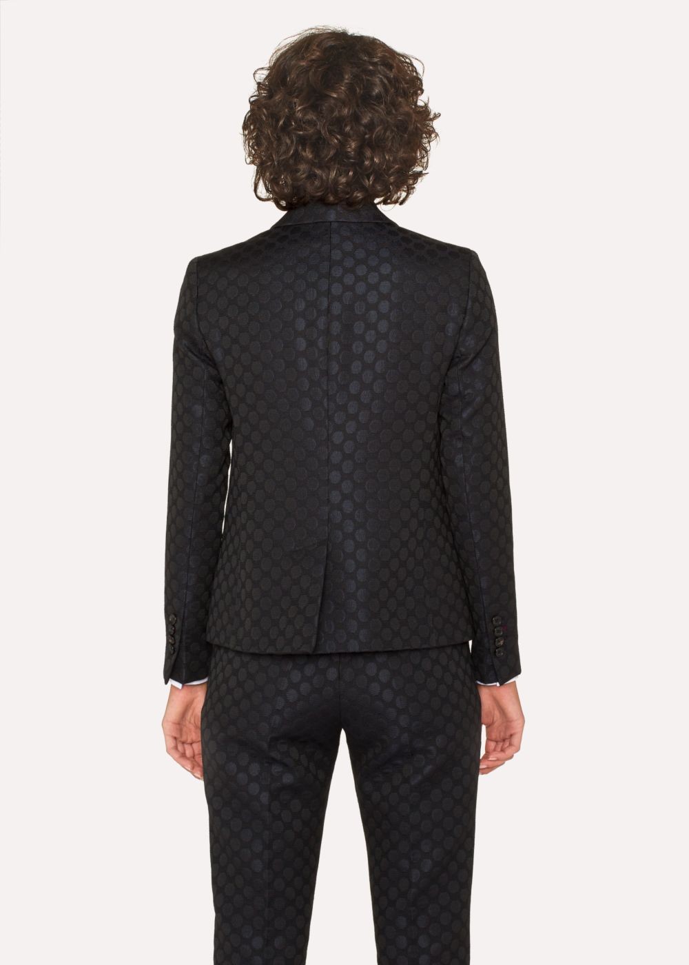 Paul Smith Women's Black Polka Dot Jacquard Double-Breasted Suit