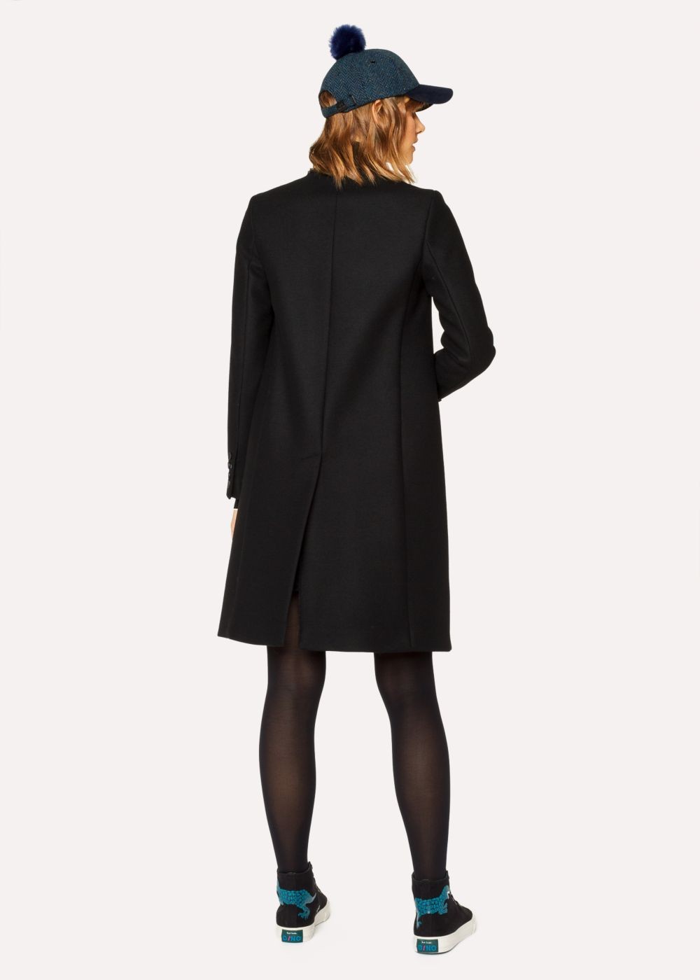 Paul Smith Womens's Black Wool And Cashmere-Blend Epsom Coat