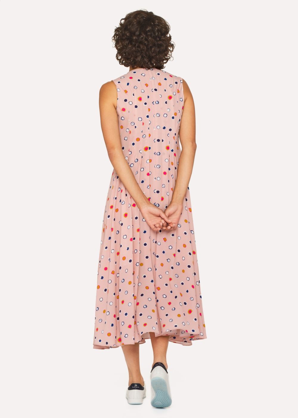 Paul Smith Women's Pink 'scribble Spot' Pleated Midi Dress