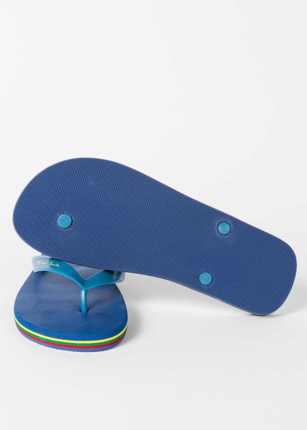 Paul Smith Men's Blue 'dale' Flip Flops With Striped Edge