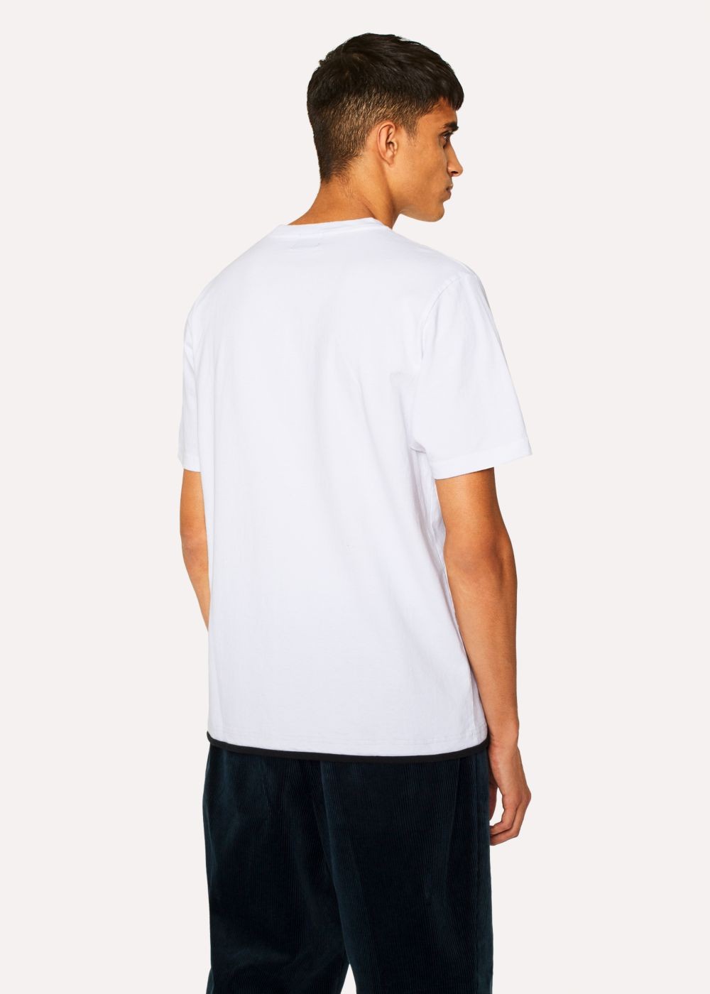 Paul Smith Men's White T-Shirt With Red Ear 'rabbit Scribble' Print