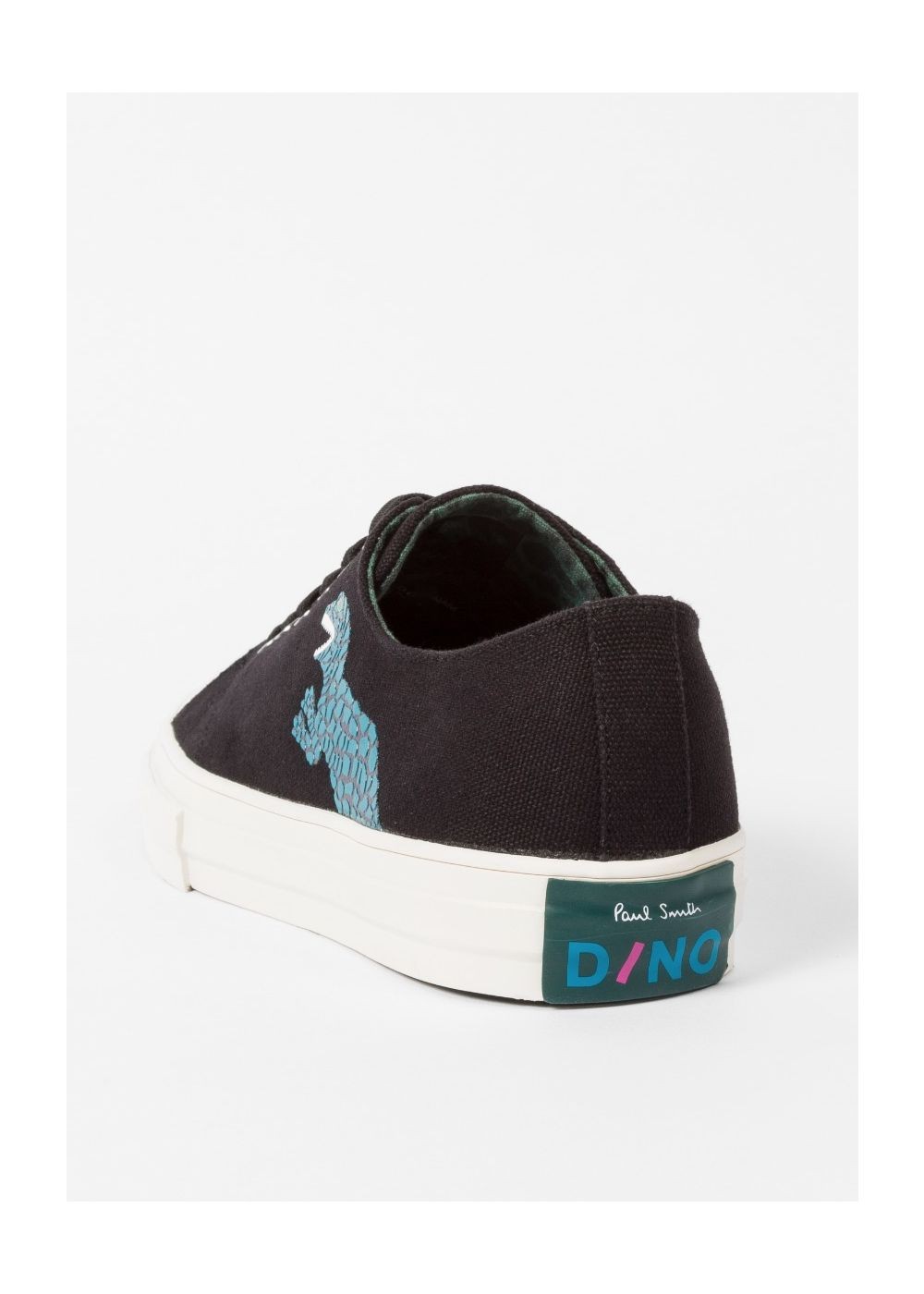 Paul Smith Women's Black Canvas 'kinsey' Sneakers With Dino Print