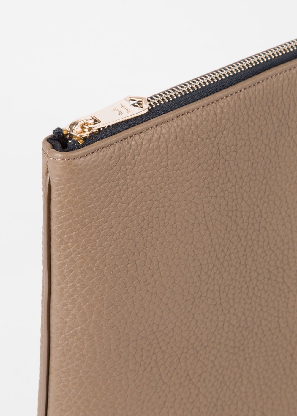 Paul Smith Men's Taupe 'bright Stripe' Leather Document Pouch Accessories