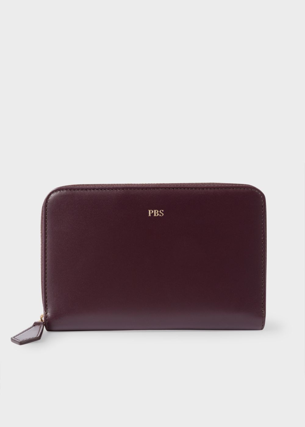 Paul Smith Womens's Medium Damson Leather Monogrammed Zip-Around Wallet