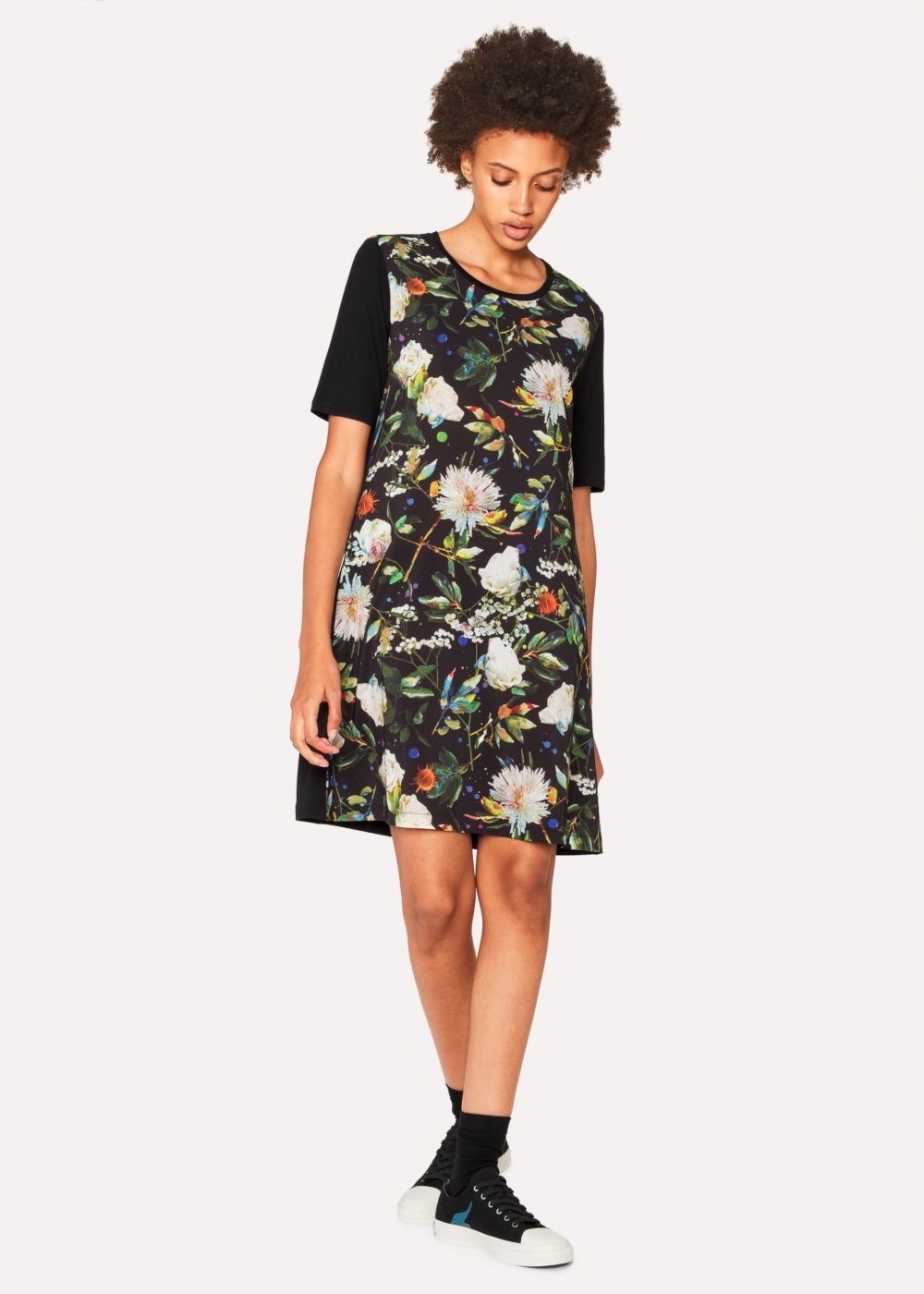 Paul Smith Women's Black 'photographic Floral' Print Jersey Dress