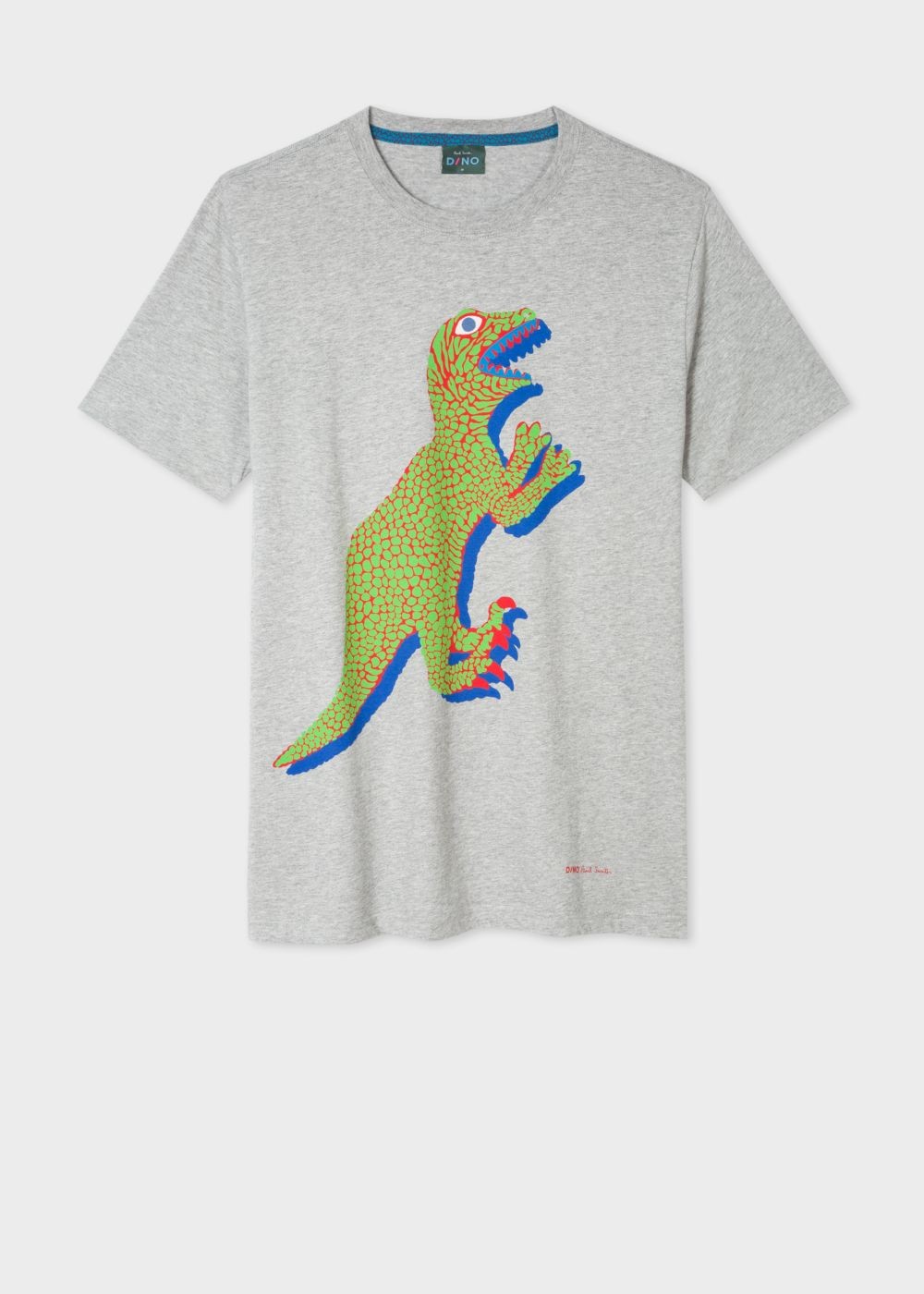 Paul Smith Men's Grey Large Green 'dino' Print Cotton T-Shirts