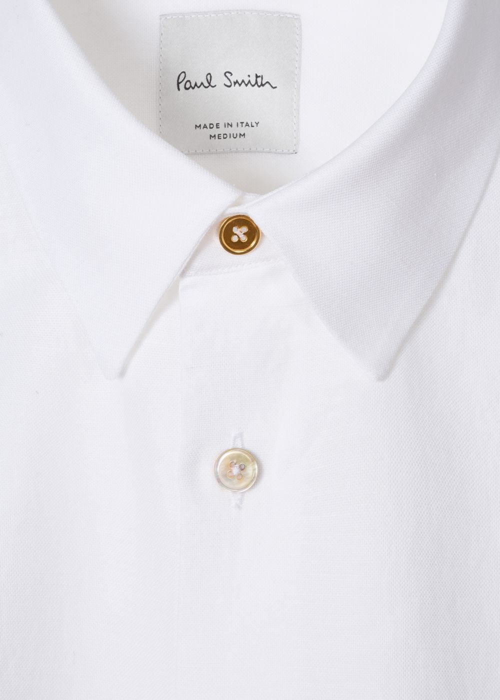 Paul Smith Men's Slim-Fit White Cotton T-Shirt With 'artist Stripe' Cuff Lining