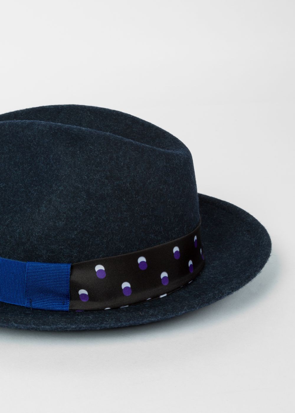 Paul Smith Women's Dark Navy Fedora Hat With 'eclipse Spot' Headband