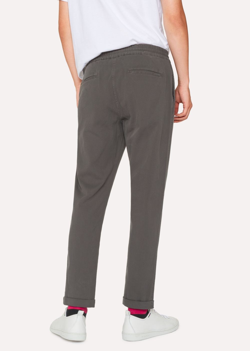 Paul Smith Men's Grey Cotton-Blend Drawstring Pants