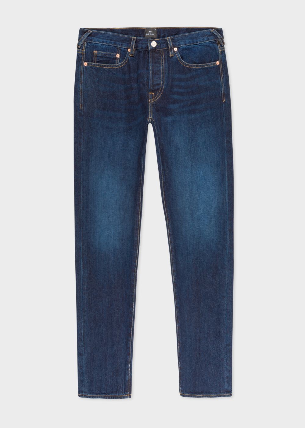 Paul Smith Men's Standard-Fit 13Oz Antique-Wash 'exclusive And Pink Selvedge' Denim Jeans