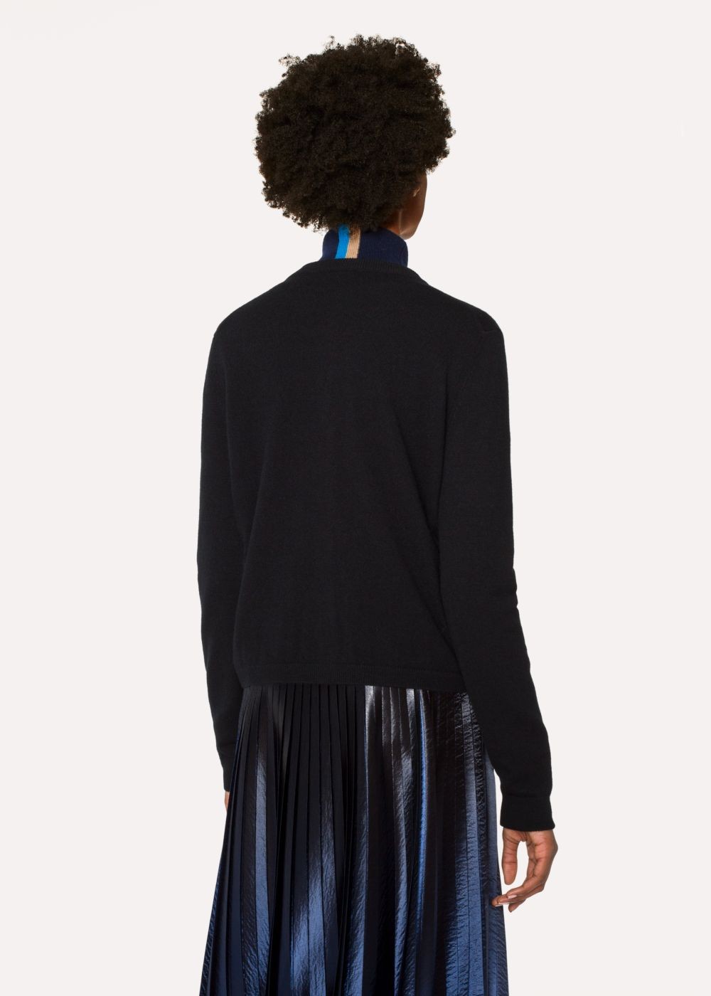 Paul Smith Womens's Black Cashmere Cardigan With Daisy Top Button