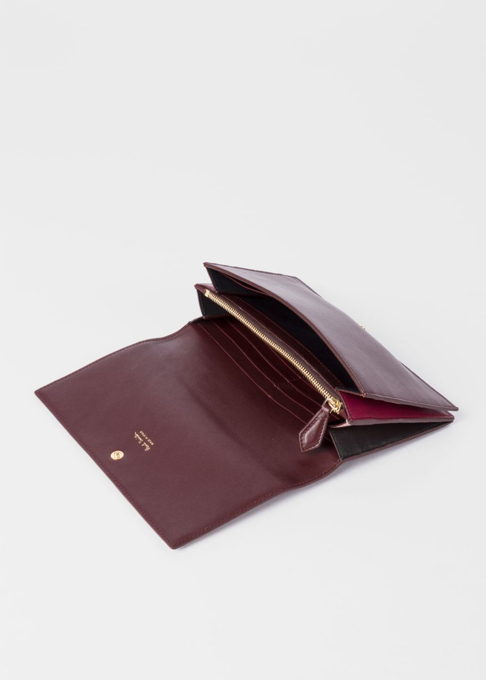 Paul Smith Lady's Burgundy 'concertina' Tri-Fold Leather Wallet