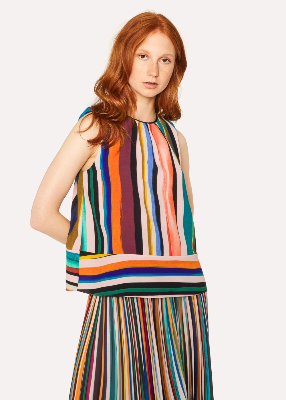 Paul Smith Lady's 'expressive Stripe' Sleeveless Shell Top