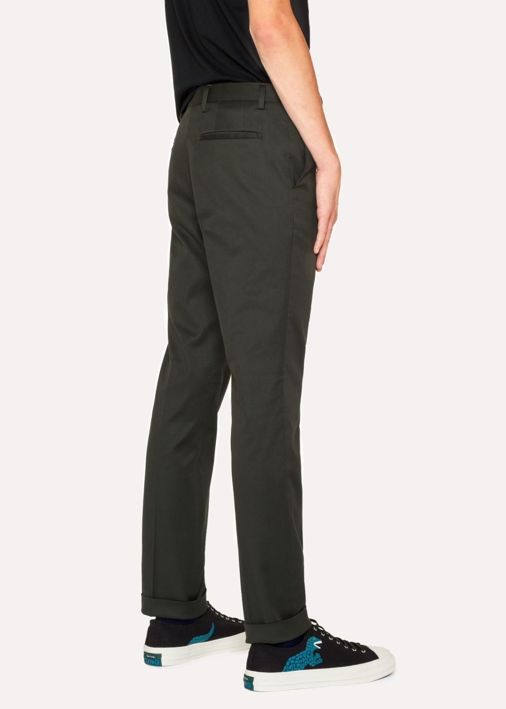 Paul Smith Mens's Slim-Fit Khaki Cotton-Stretch Pants