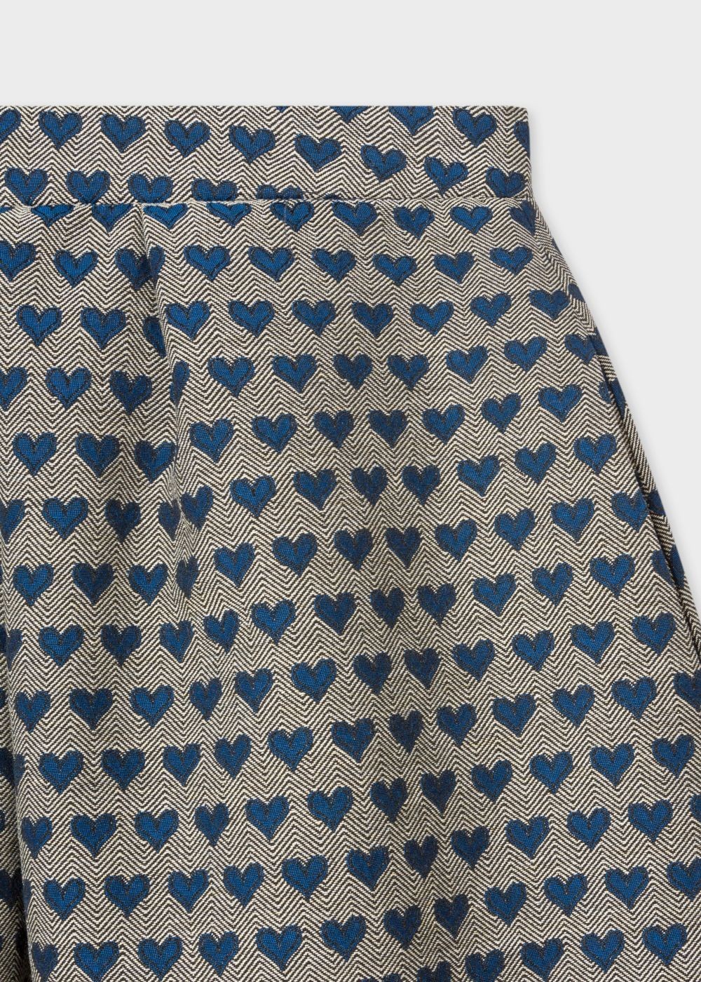 Paul Smith Lady's Blue 'heart' Jacquard Skirt