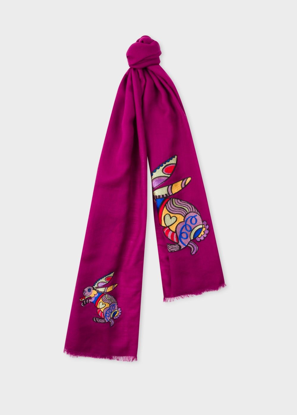 Paul Smith Women's Purple 'karami Rabbit' Wool Scarf
