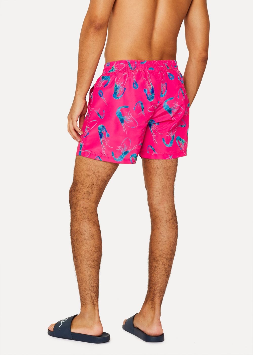 Paul Smith Men's Fluorescent Pink 'prawn' Print Swim Shorts