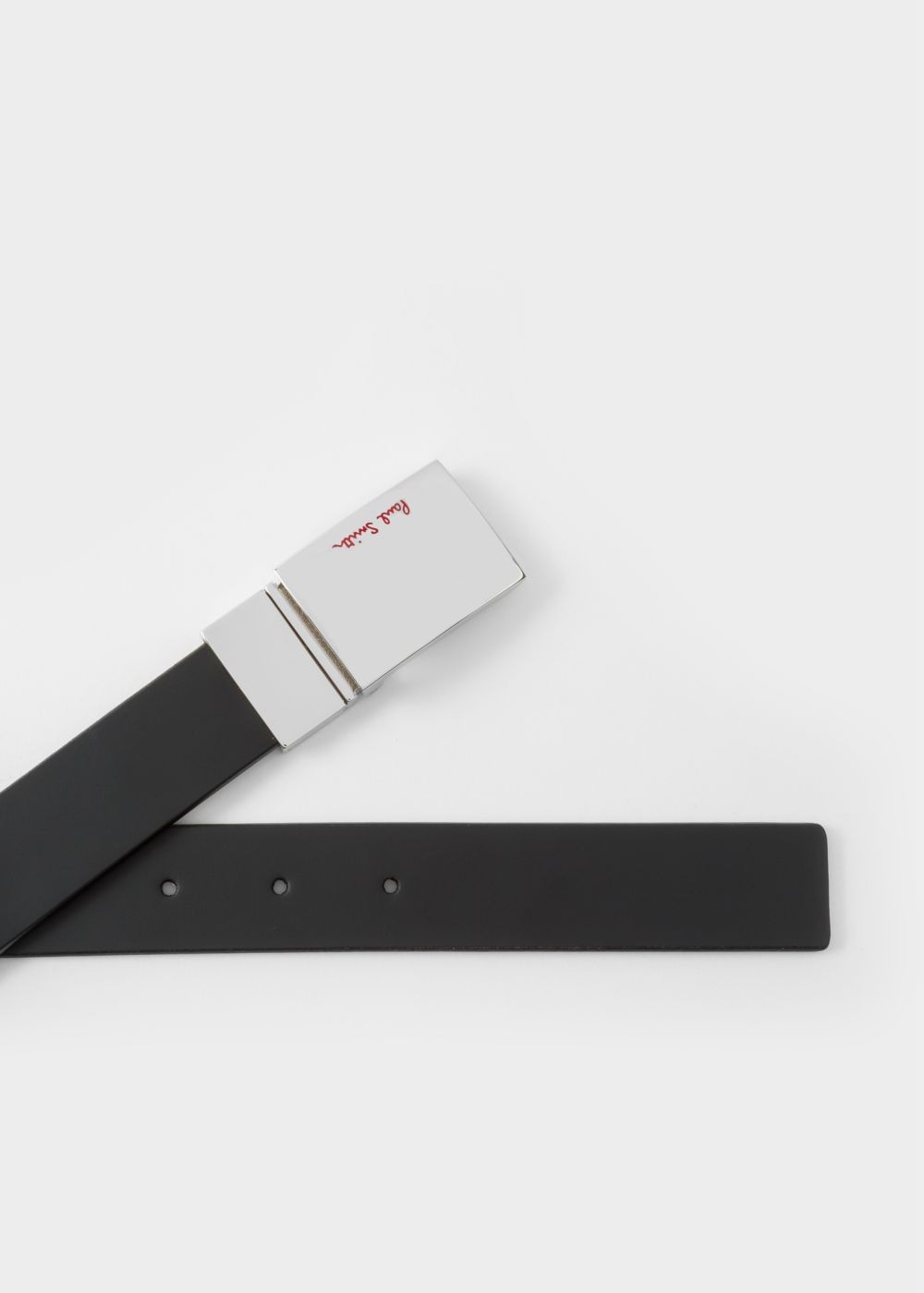Paul Smith Mens's Black And 'artist Stripe' Leather Reversible Cut-To-Fit Belt