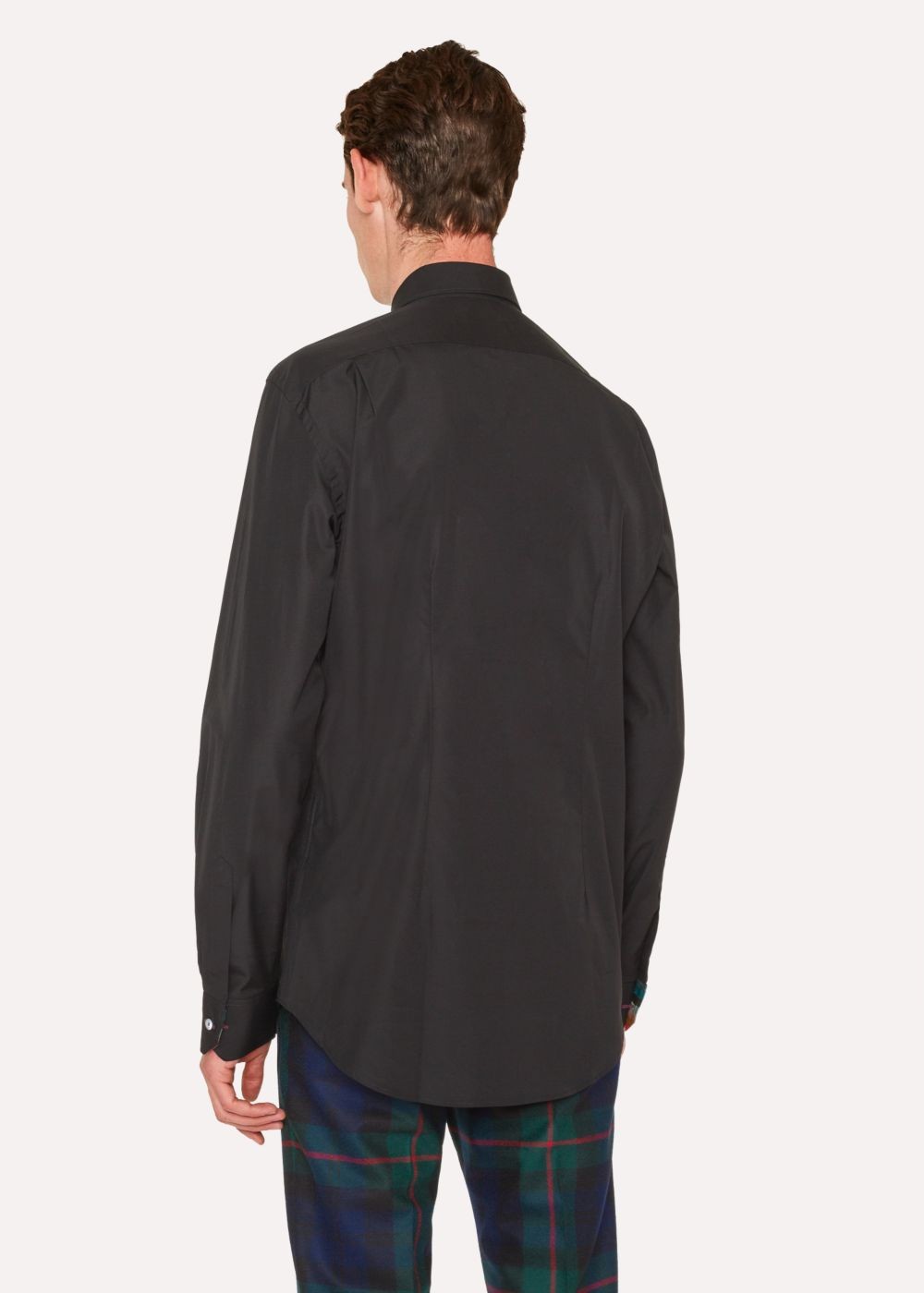 Paul Smith Men's Tailored-Fit Black Cotton 'artist Stripe' Cuff Tshirt