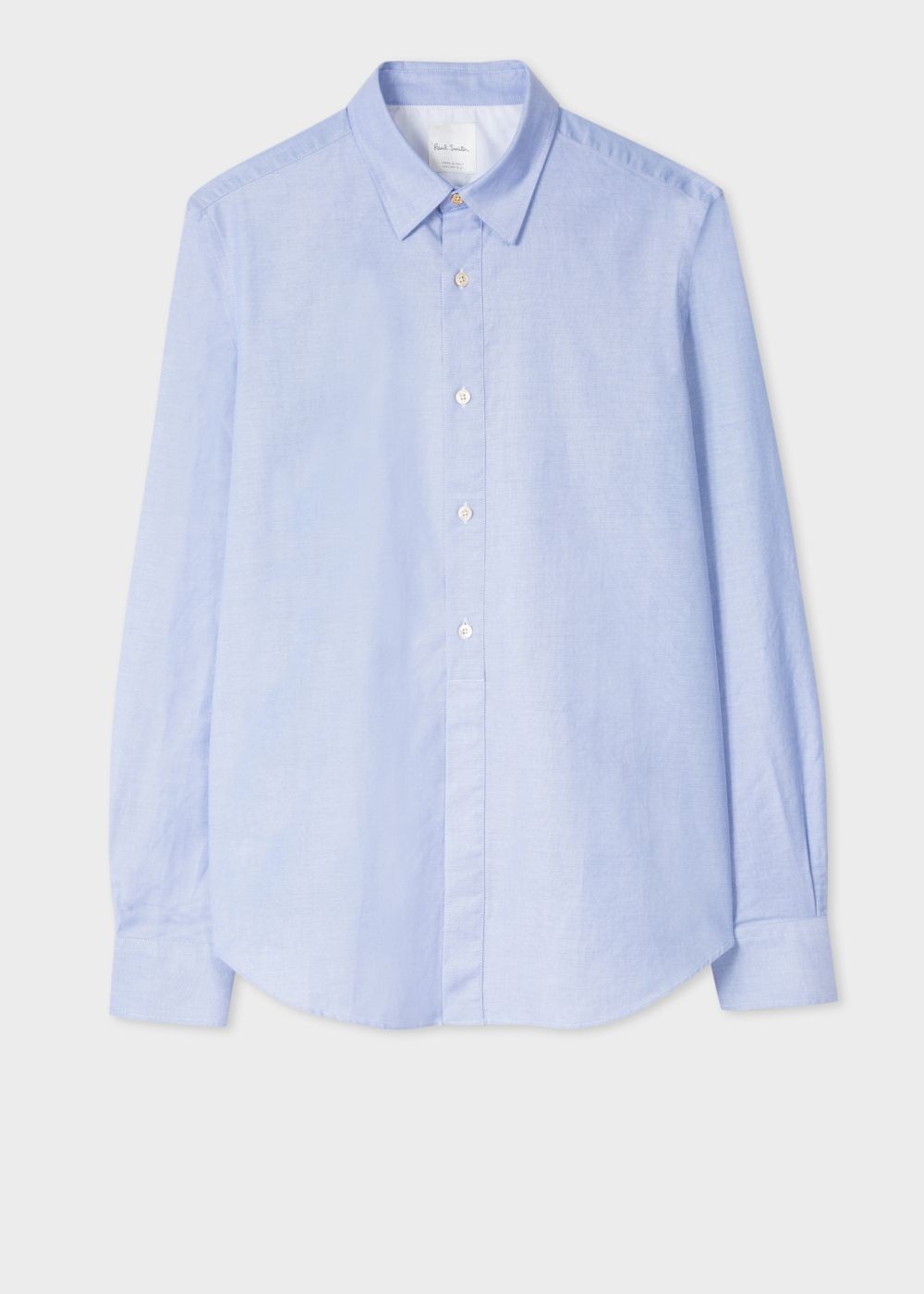 Paul Smith Men's Tailored-Fit Sky Blue Cotton 'artist Stripe' Cuff Oxford T-Shirts