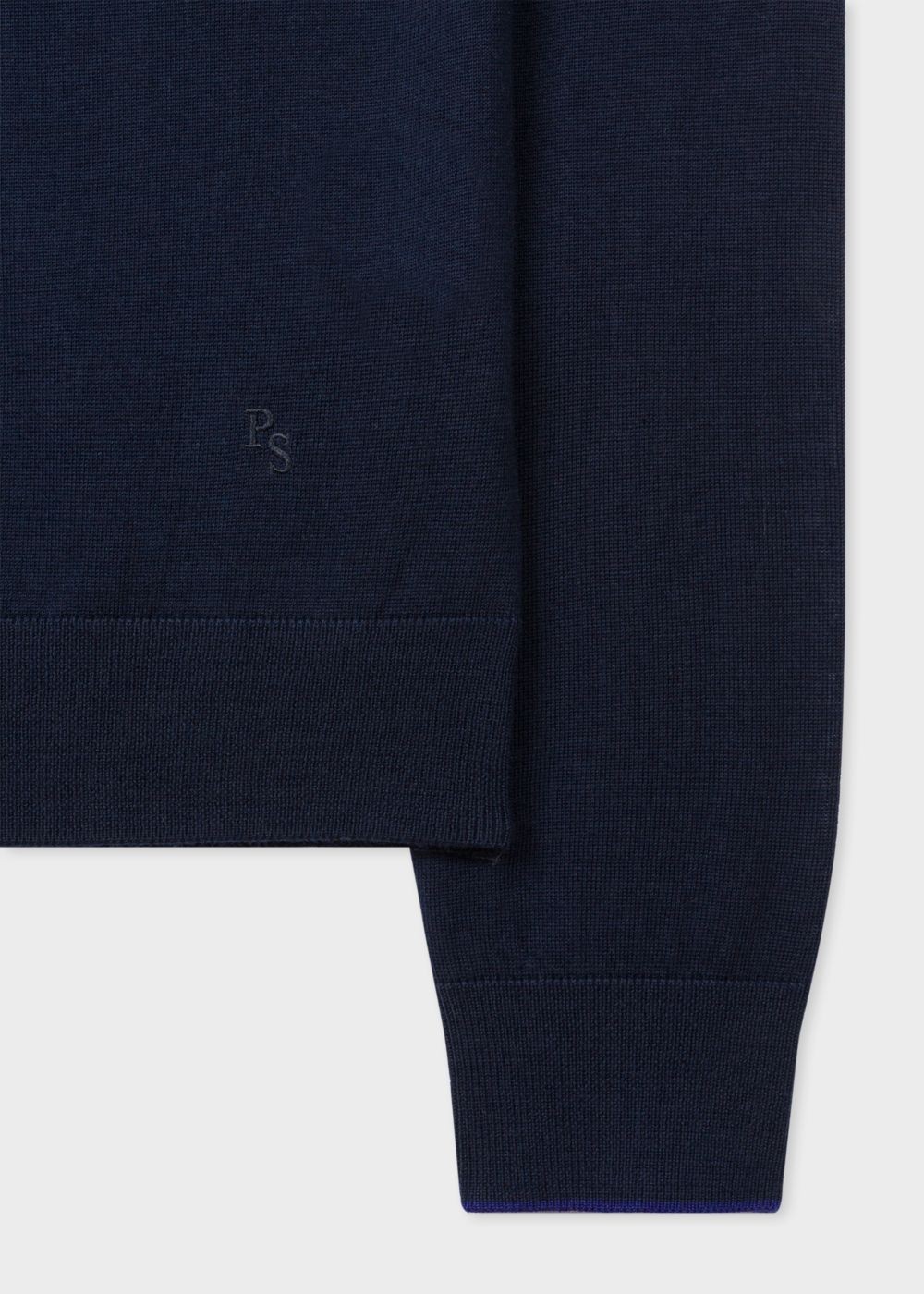 Paul Smith Mens's Navy Funnel-Neck Merino Wool Sweater