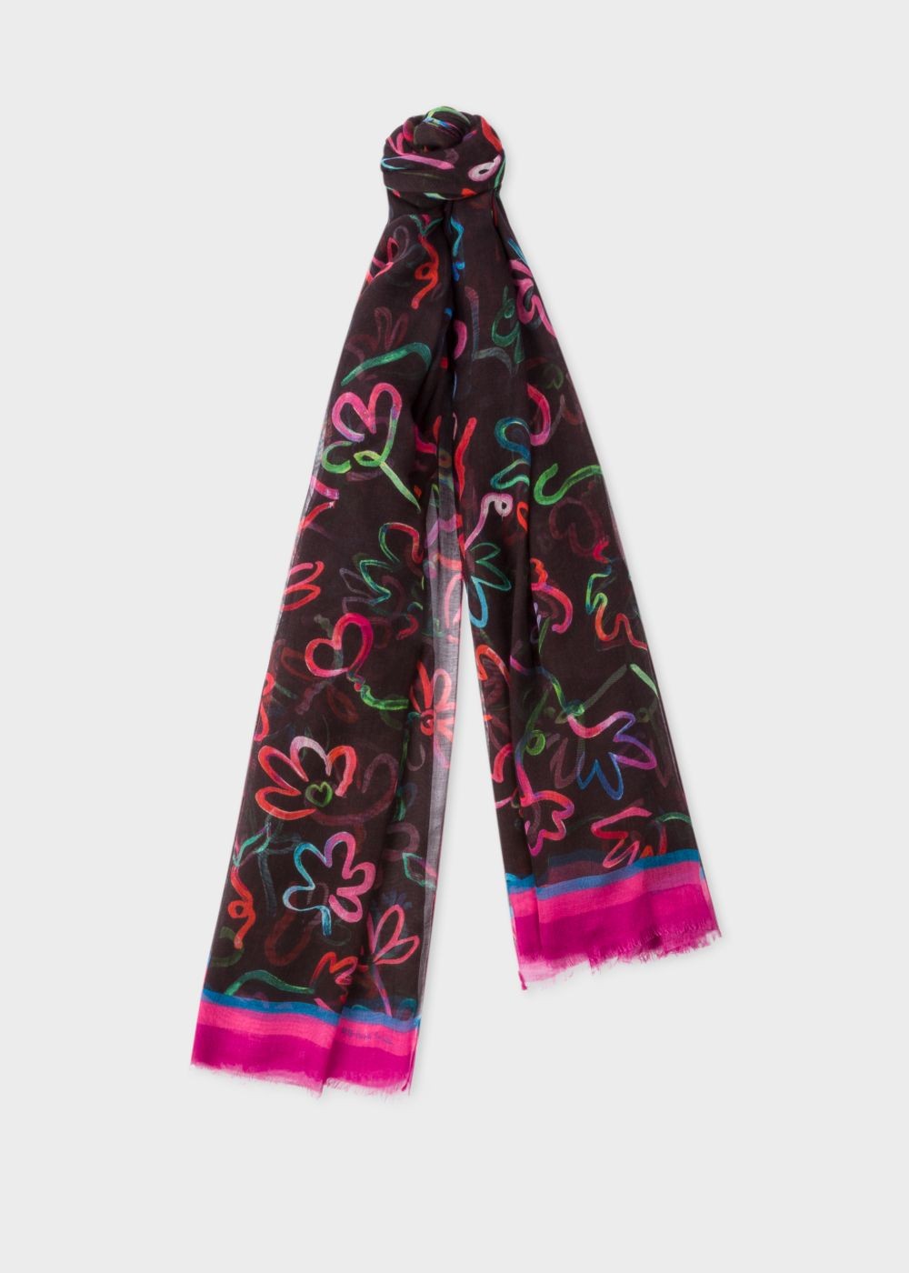 Paul Smith Lady's Black 'acapulco' Print Scarf