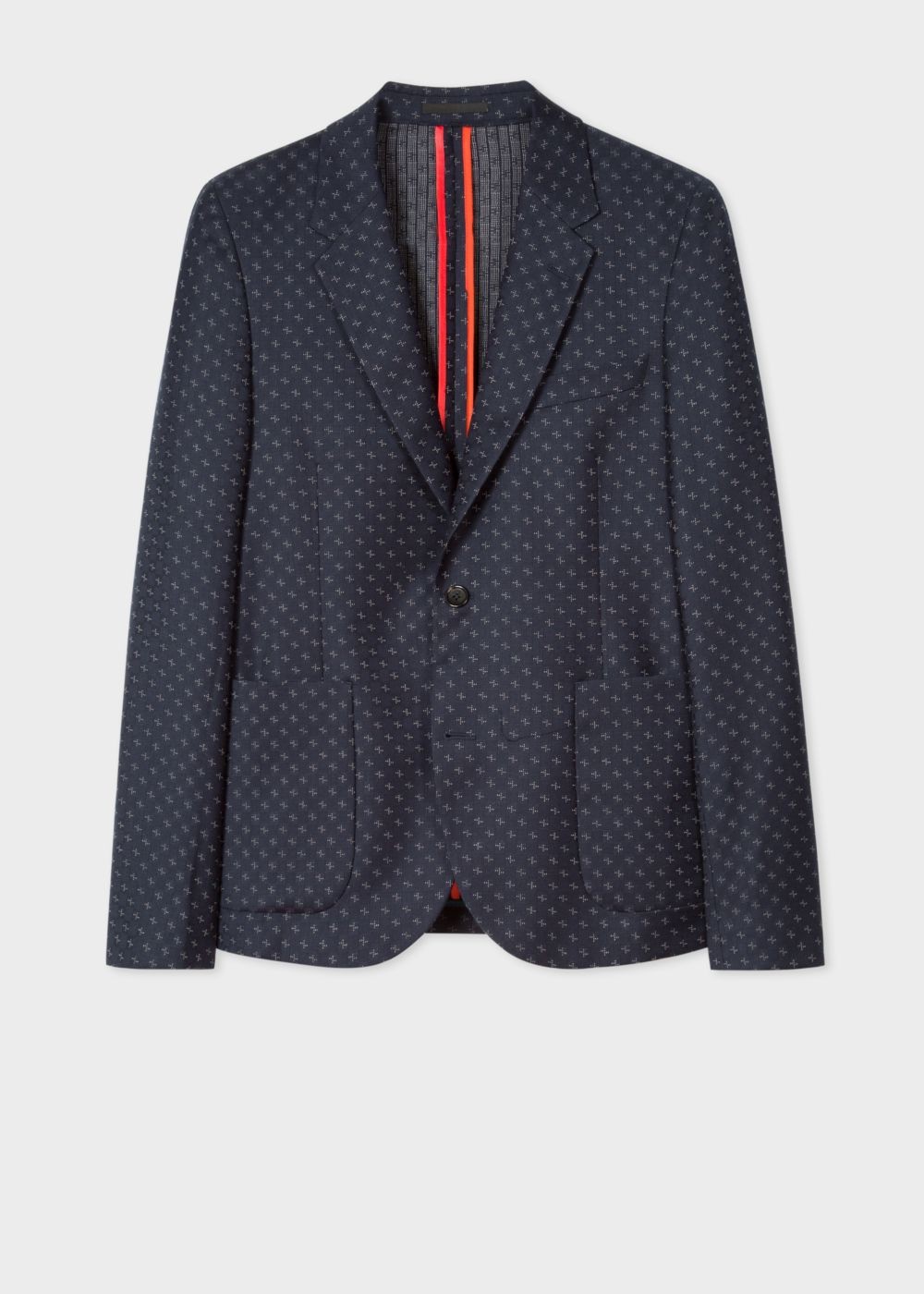 Paul Smith Men's Mid-Fit Navy Checkerboard-Cross Jacquard Suit