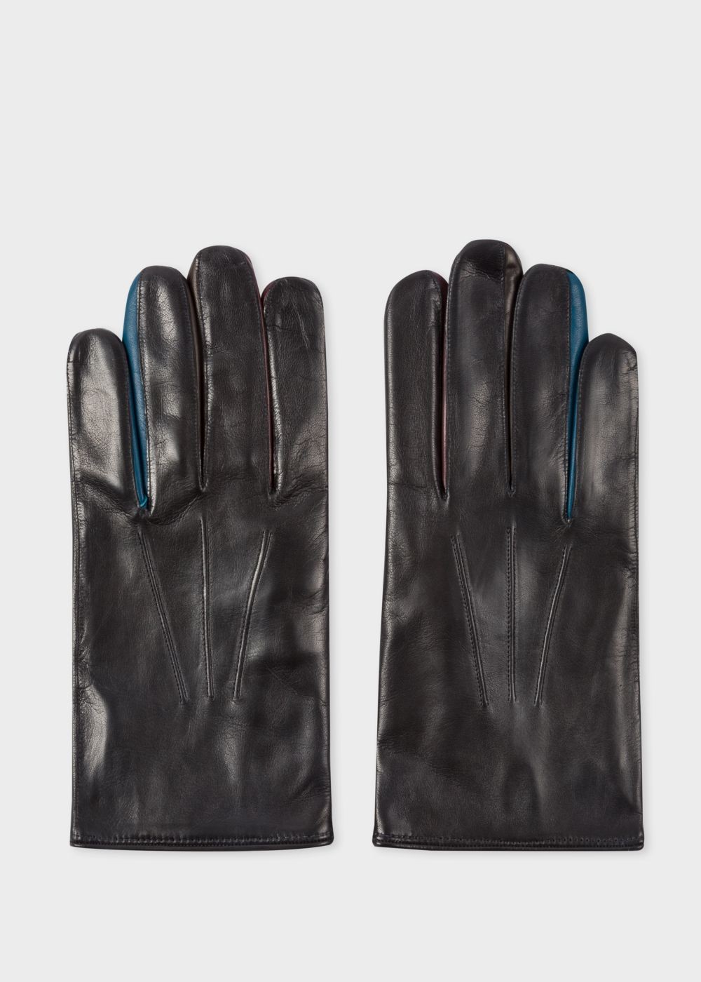 Paul Smith Men's Black Lamb Leather Concertina Gloves