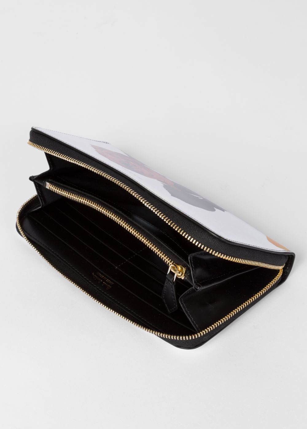 Paul Smith Women's Large Silver 'rose' Leather Zip-Around Wallet