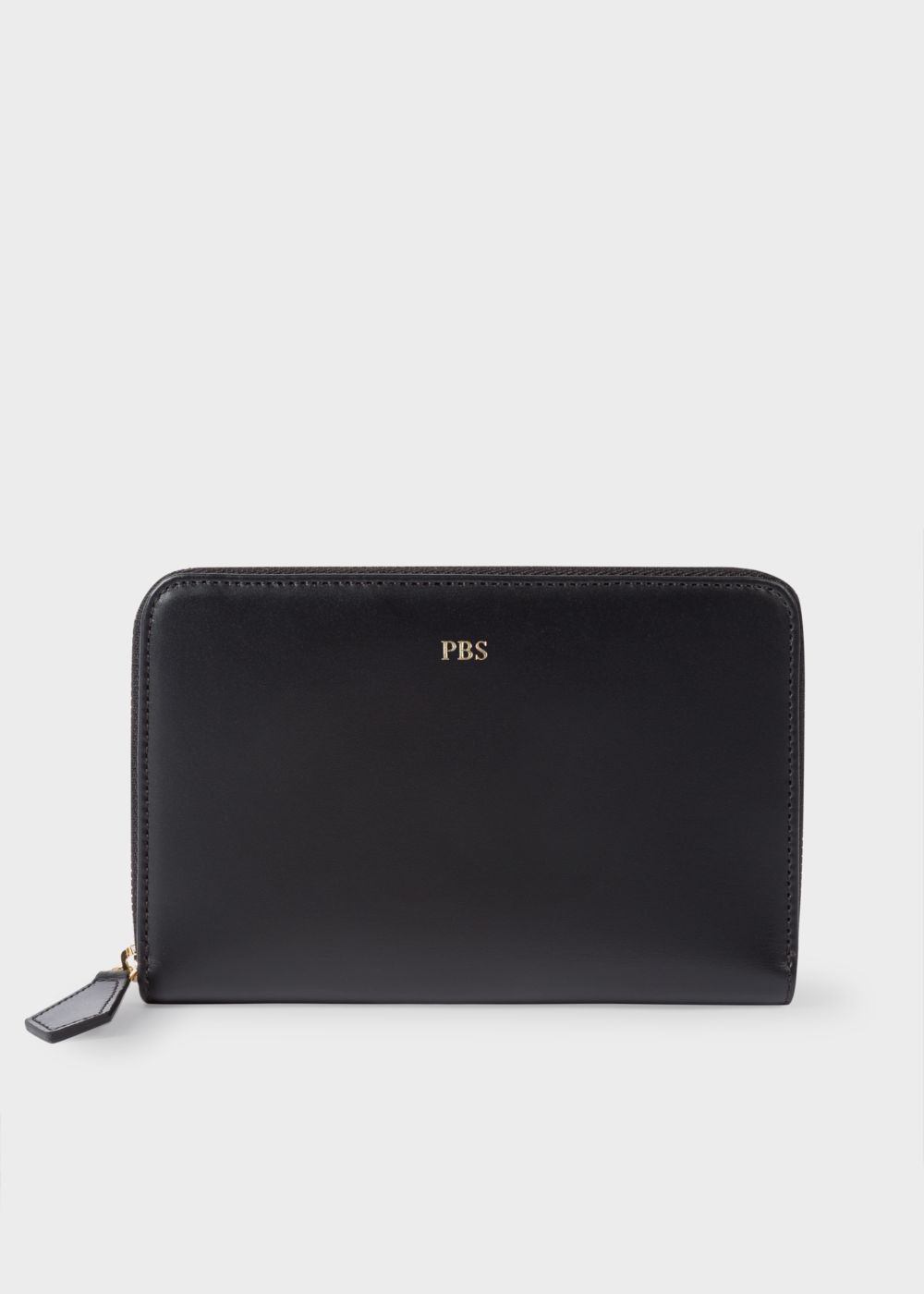 Paul Smith Lady's Medium Black Leather Monogrammed Zip-Around Wallet