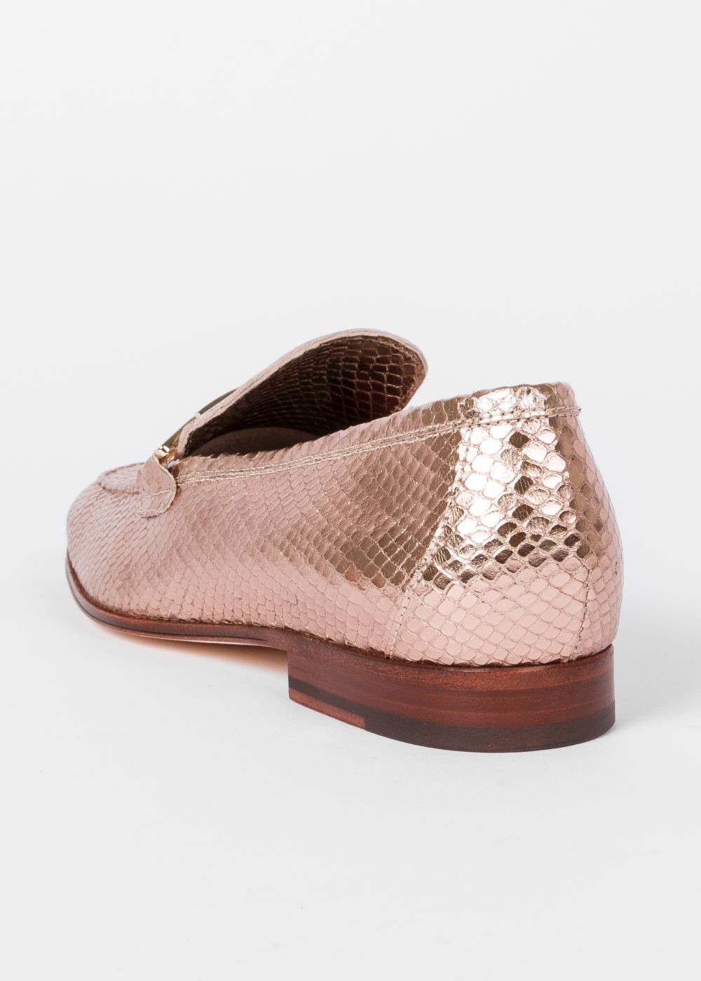 Paul Smith Women's Metallic Gold Leather 'grover' Loafers Shoes