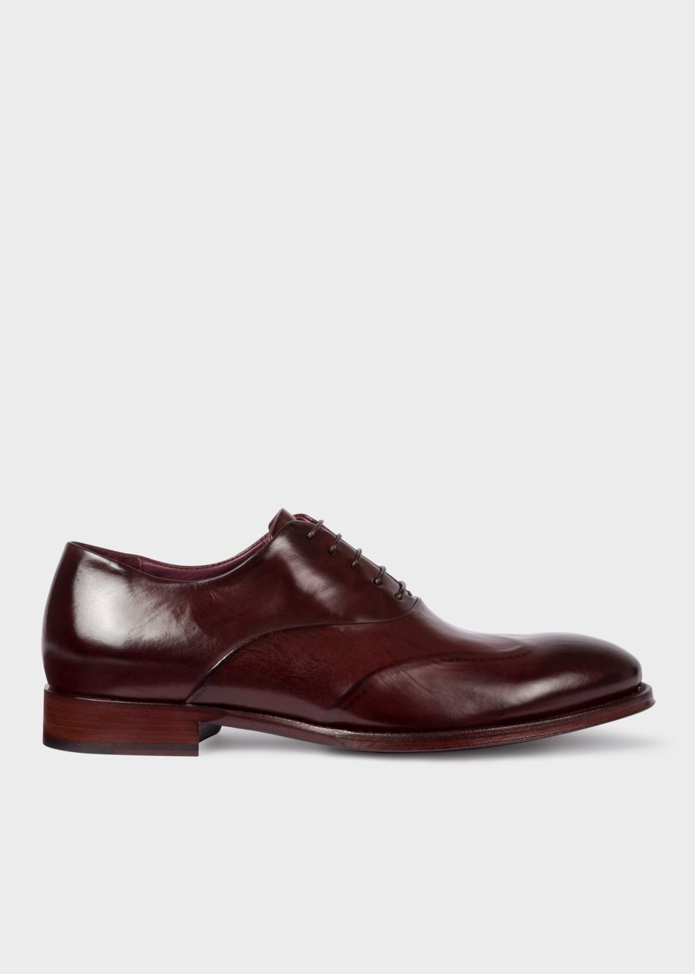 Paul Smith Men's Aubergine Calf Leather 'lomax' Oxford Sneaker