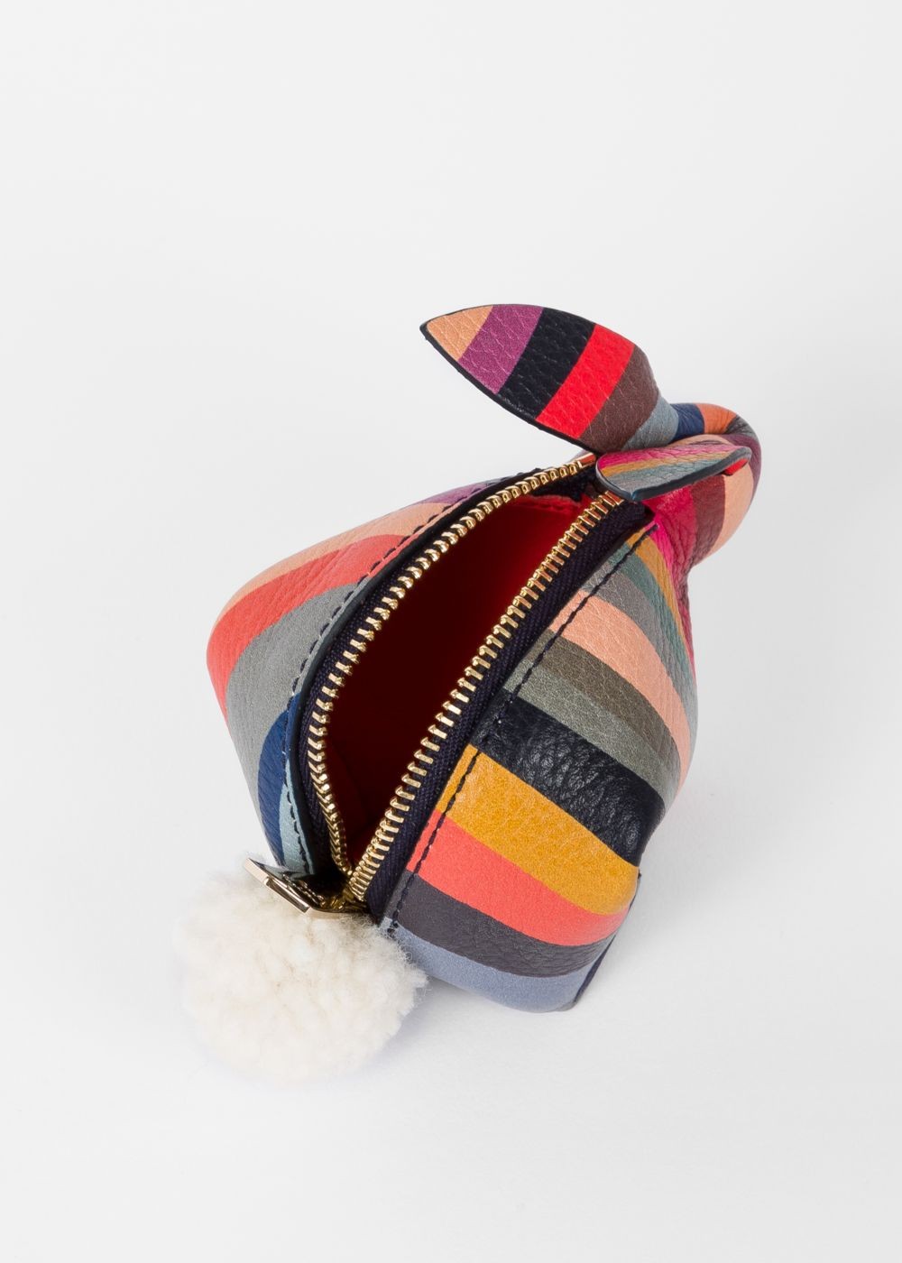 Paul Smith Women's 'swirl' Print Leather 'rabbit' Zip Pouch Accessories