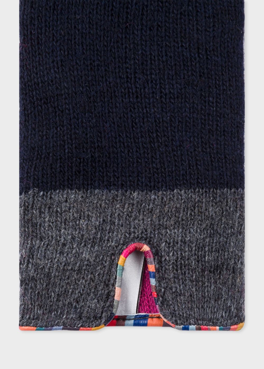 Paul Smith Women's Dark Navy Wool Gloves With 'swirl' Piping