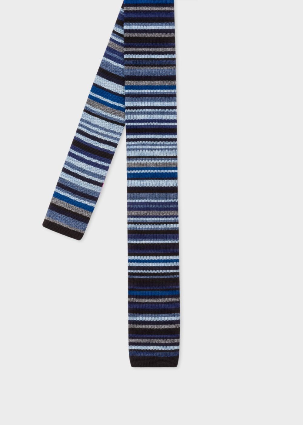 Paul Smith Men's Navy 'signature Stripe' Knitted Wool Tie