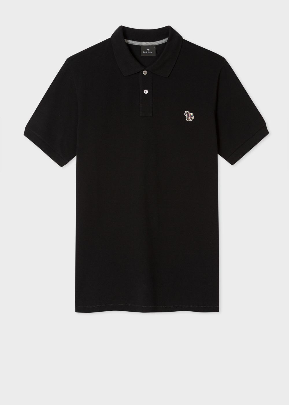 Paul Smith Men's Black Cotton-Piqué Zebra Logo Polo T-Shirts