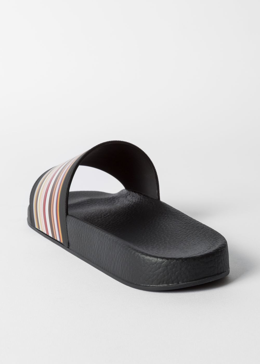 Paul Smith Men's Black 'ruben' Slides With 'signature Stripe' Detail
