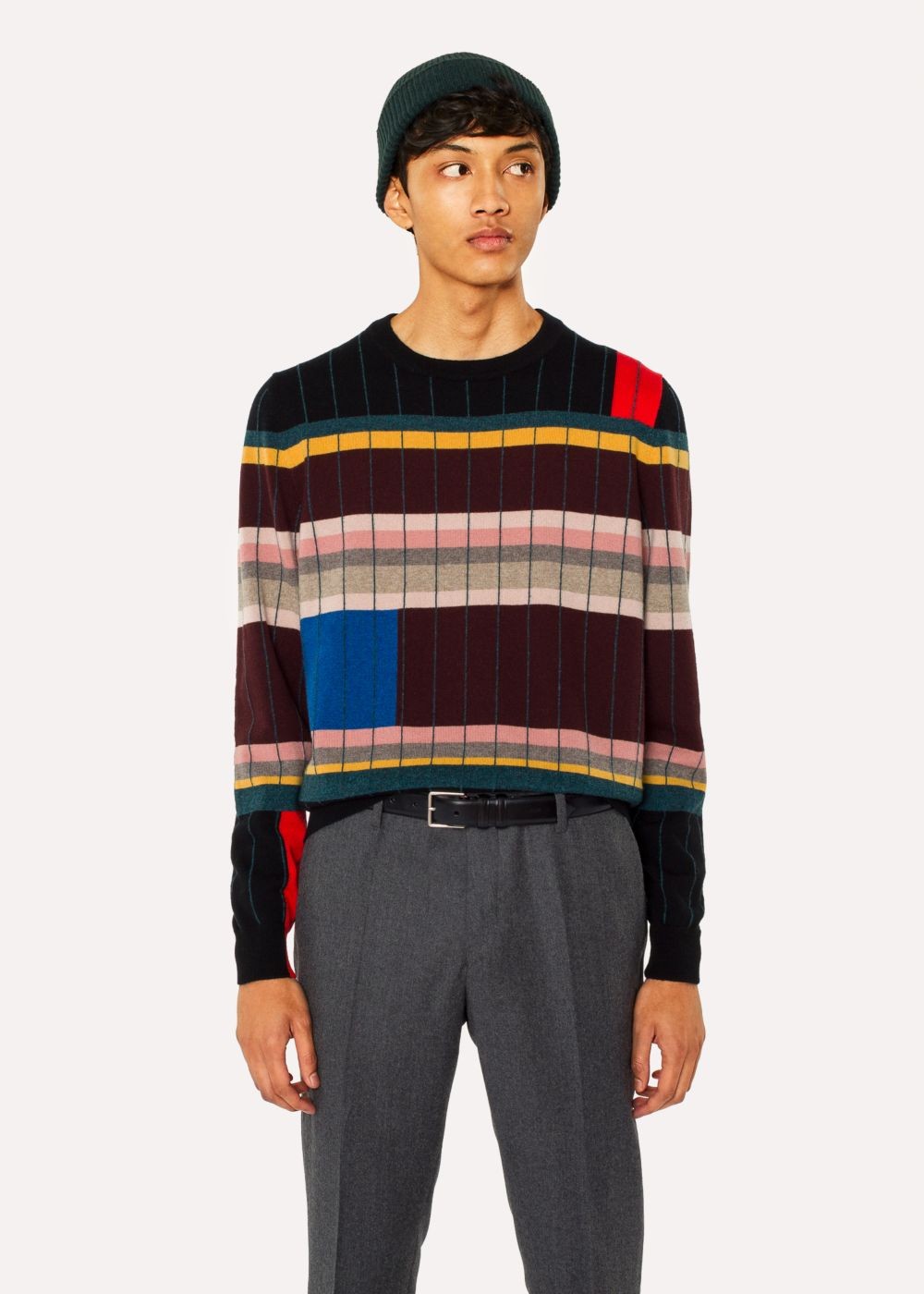 Paul Smith Anni Albers X Paul Smith - Mens's Geometric Stripe Cashmere Sweater