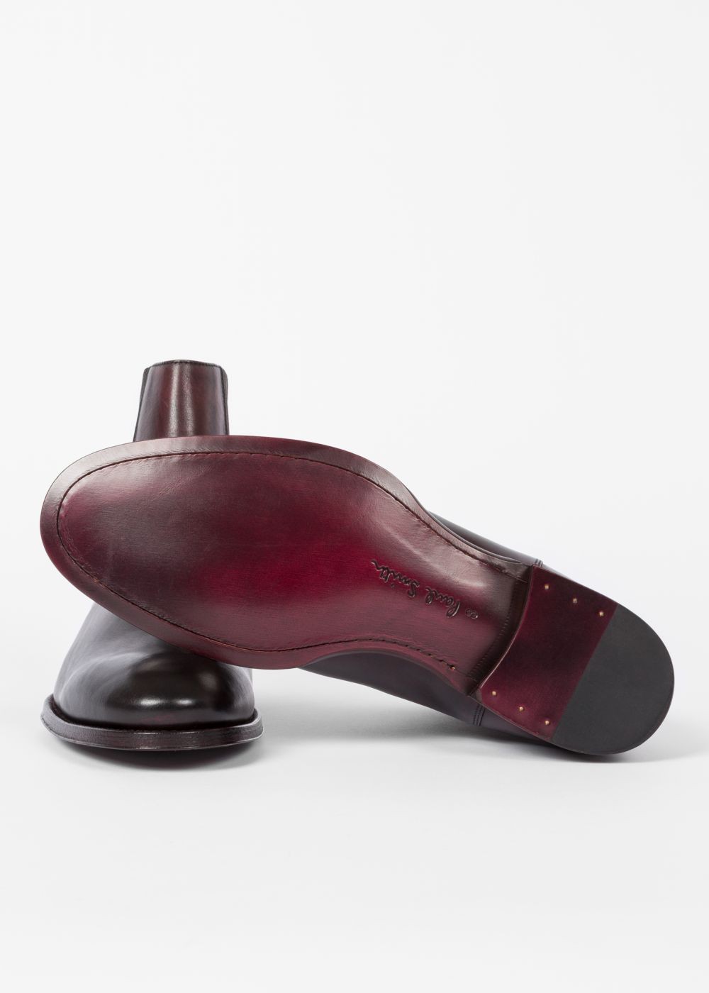 Paul Smith Men's Aubergine Leather 'joyce' Chelsea Boots