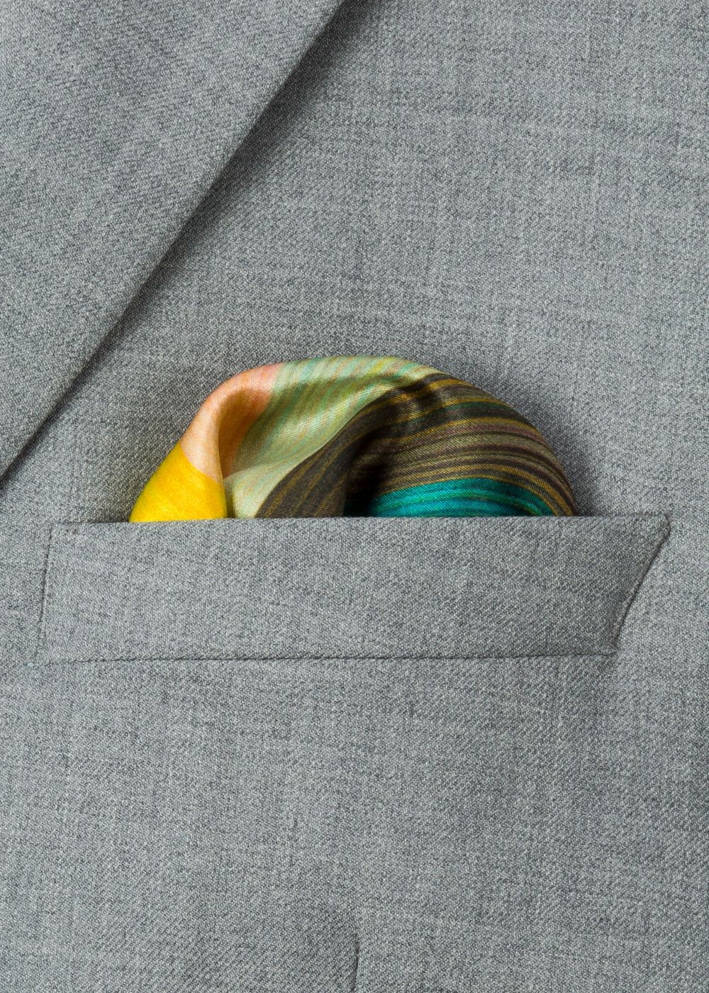 Paul Smith Mens's Mixed-Stripe Silk Pocket Square Accessories