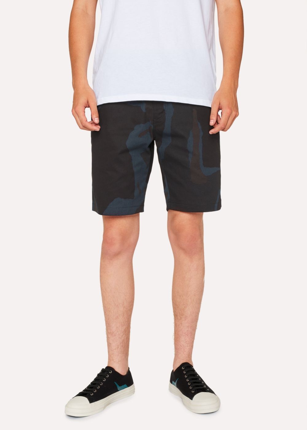 Paul Smith Men's Black Camouflage Cotton Shorts