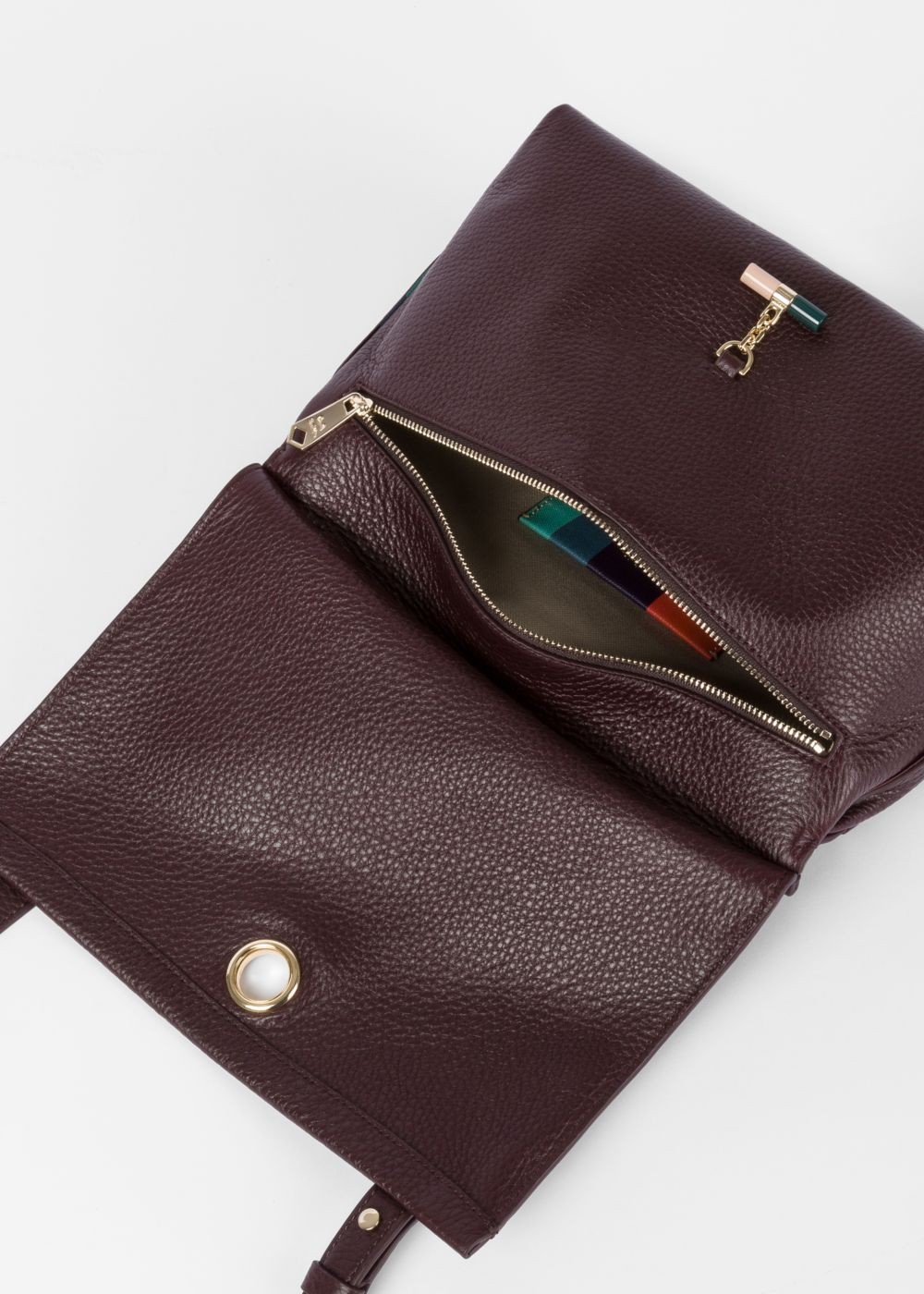 Paul Smith Women's Burgundy T-Bar Leather Shoulder Bag