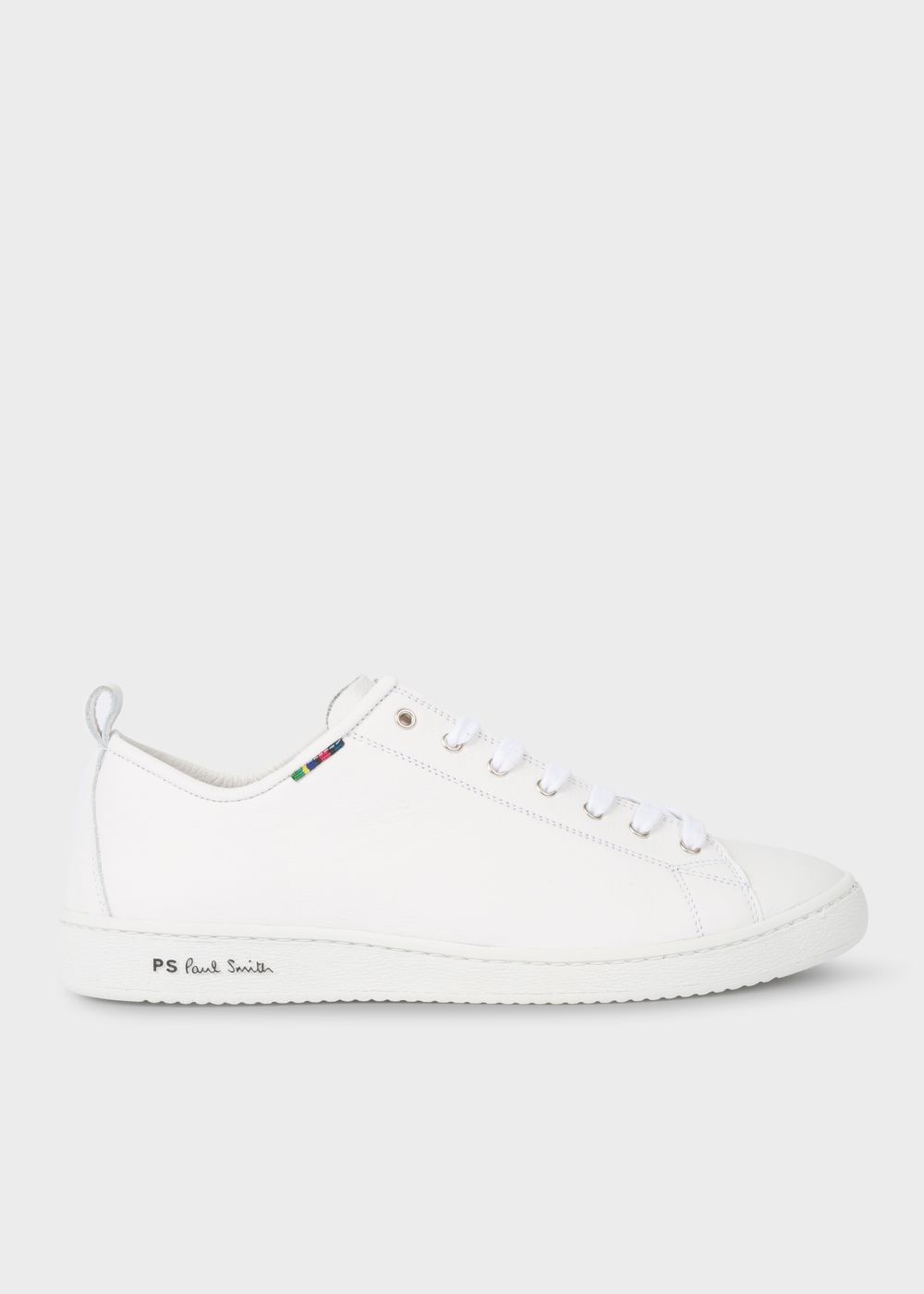 Paul Smith Mens's White Calf Leather 'miyata' Trainers