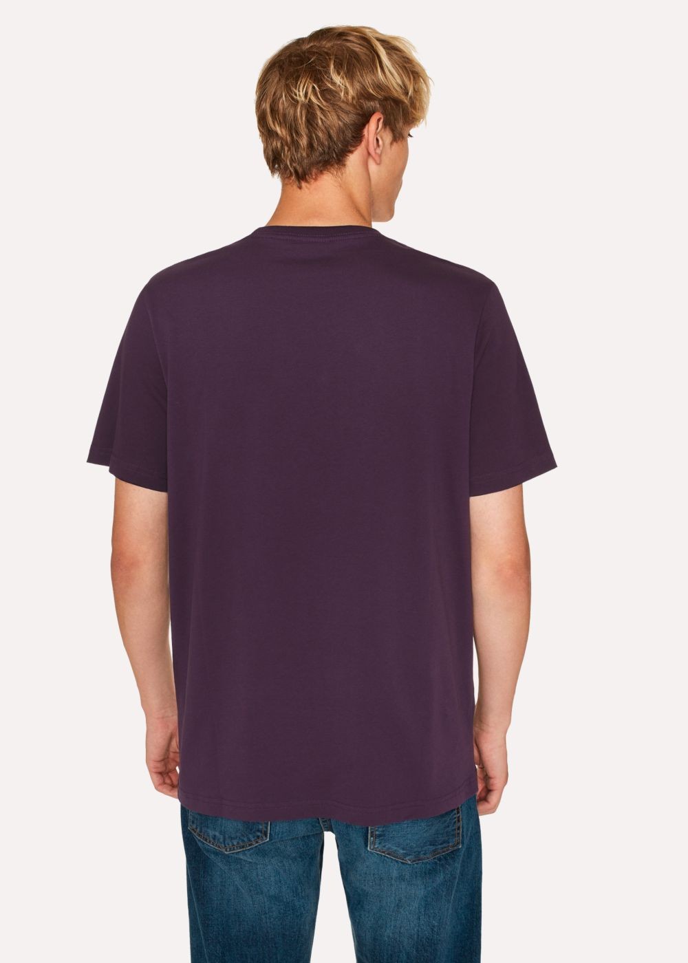Paul Smith Men's Dark Violet Organic-Cotton Zebra Logo TShirts