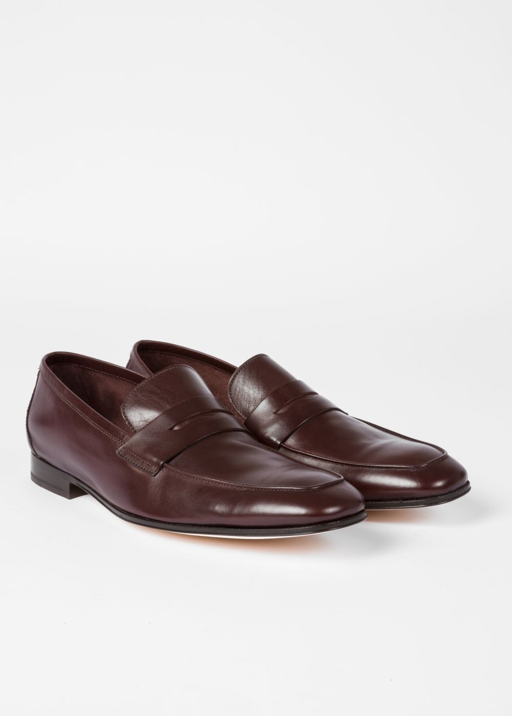 Paul Smith Mens's Damson Leather 'glynn' Penny Loafers Trainers