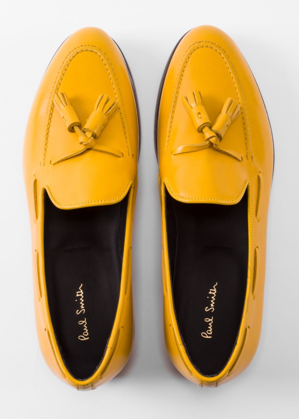 Paul Smith Mens's Yellow Leather 'simmons' Tasseled Loafers Shoes