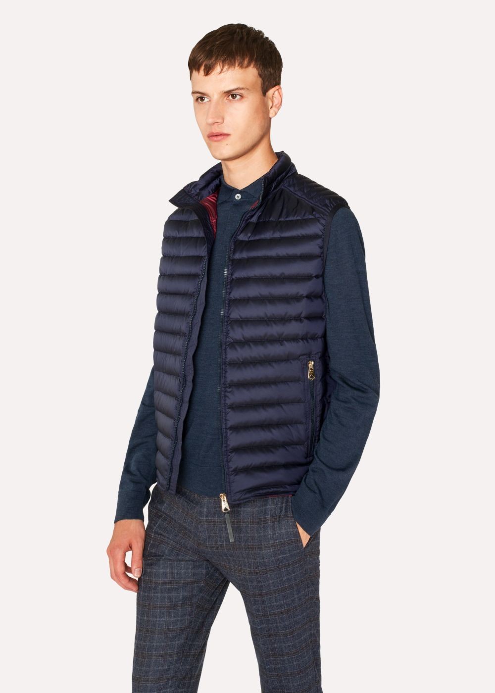 Paul Smith Mens's Navy Quilted Down Gilet Clothing
