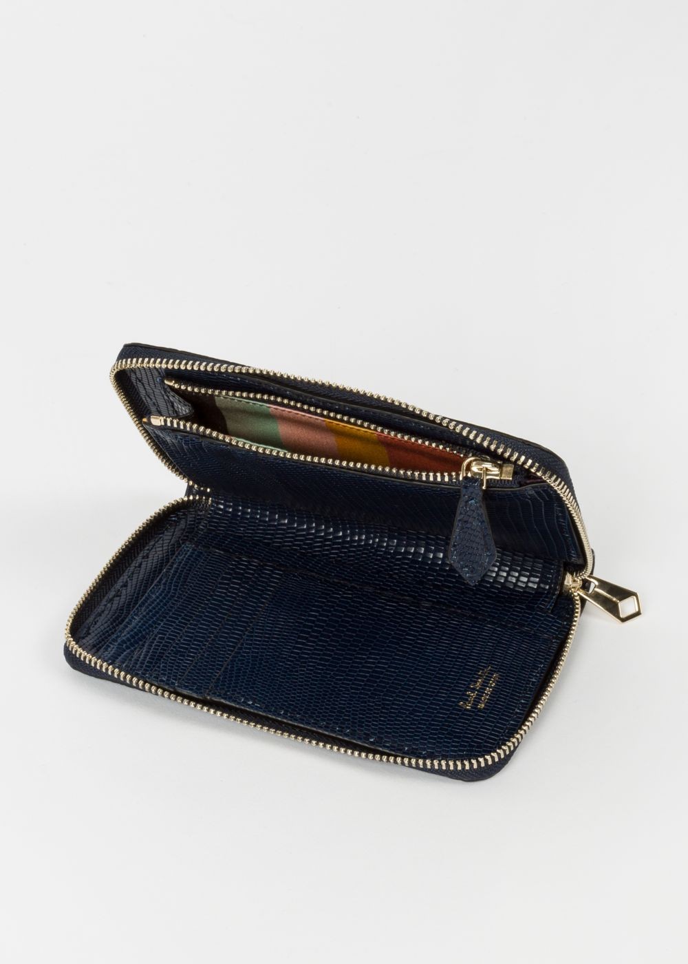 Paul Smith Lady's Medium Blue Mock-Croc Leather Zip-Around Wallet