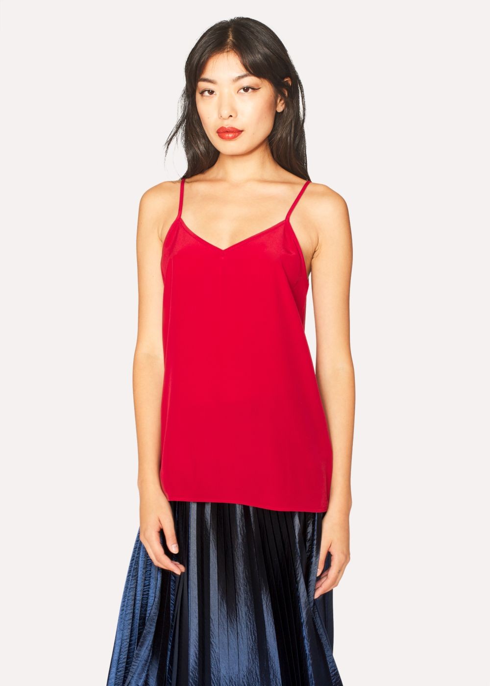 Paul Smith Women's Raspberry Silk-Blend Cami Top