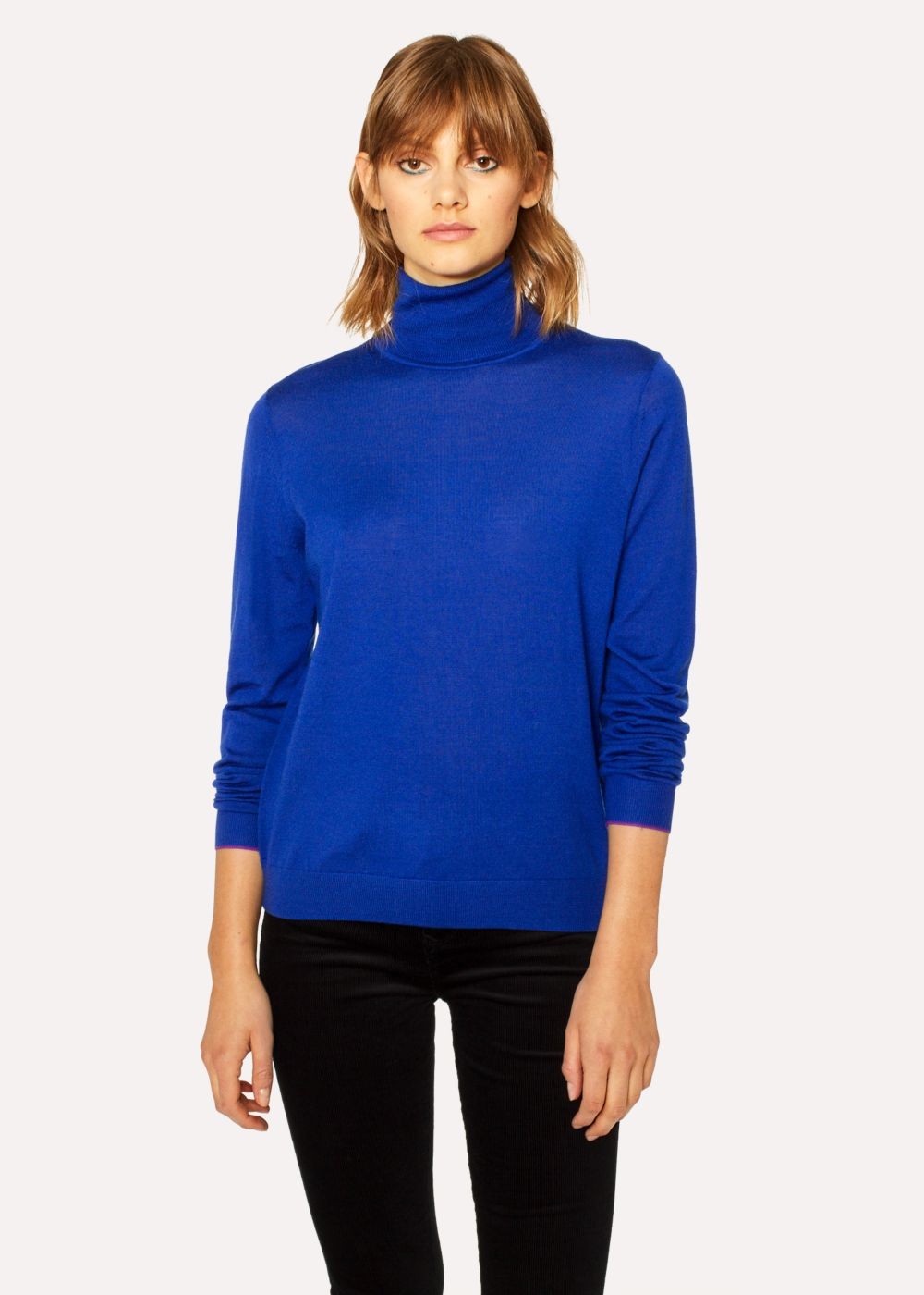 Paul Smith Womens's Cobalt Blue Wool Roll-Neck Sweater